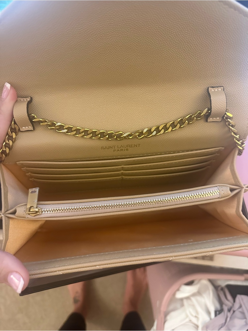 YSL Tan Quilted Leather Chain Shoulder Bag with Gold Hardware - Picture 2 of 2